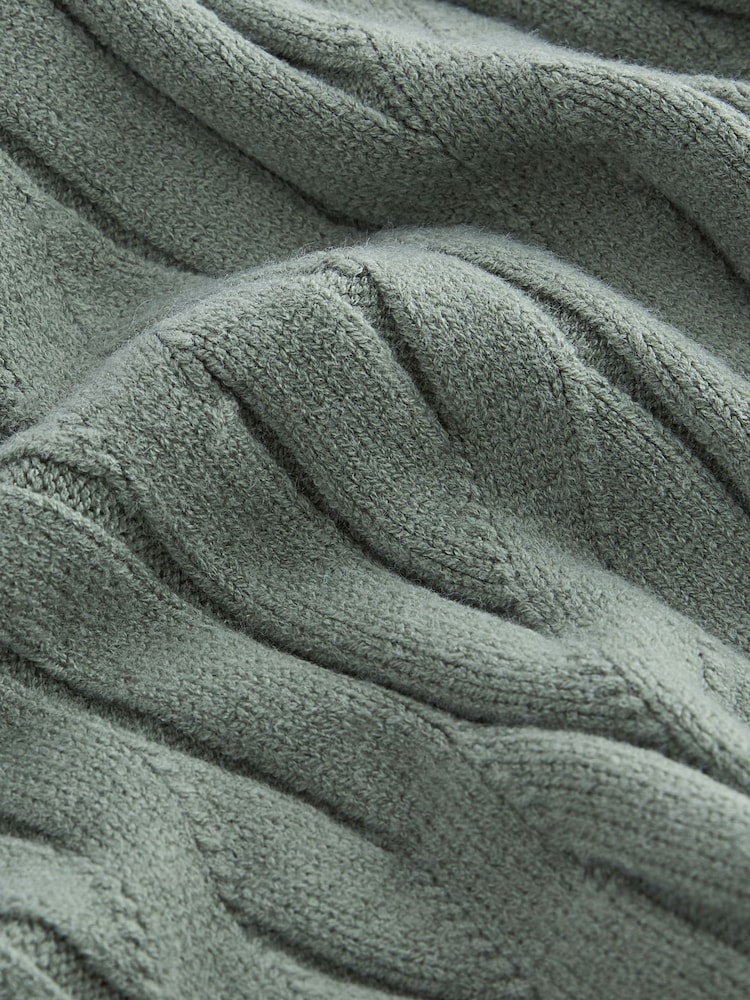 أخضر فاتح - Regular Fit Textured Stitch Jumper with Wool - صورة 8 من 8