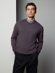 Mushroom Brown Crew Neck Regular Mock Shirt Jumper - Image 1 of 7
