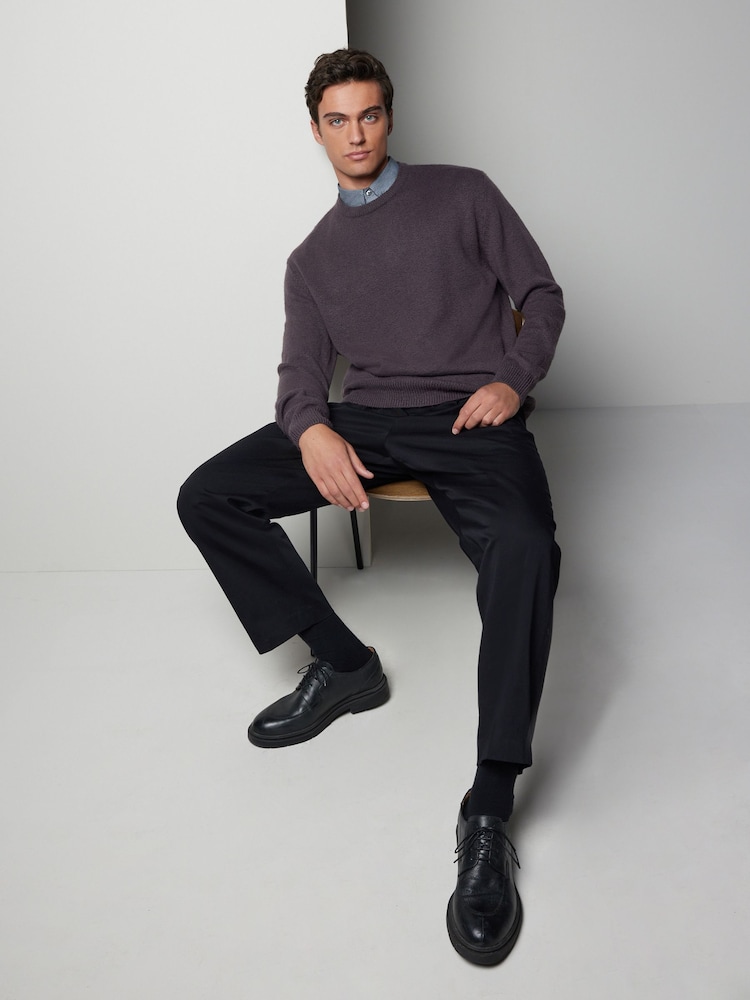 Mushroom Brown Crew Neck Regular Mock Shirt Jumper - Image 2 of 7