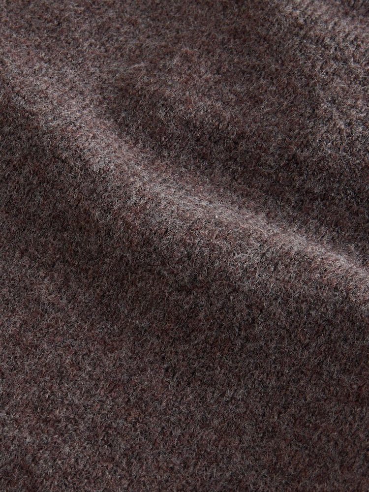 Mushroom Brown Crew Neck Regular Mock Shirt Jumper - Image 7 of 7