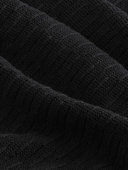 Black Texture Crew Neck Regular Mock Shirt Jumper - Image 6 of 6