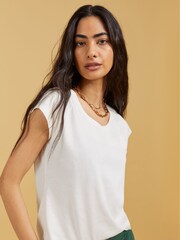 أبيض - رداء علوي من القطن العضوي بنسبة 100% تشكيلة Catherine من Baukjen - Image 2 of 6