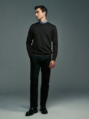 Green Marl Crew Neck Regular Mock Shirt Jumper - Image 2 of 7