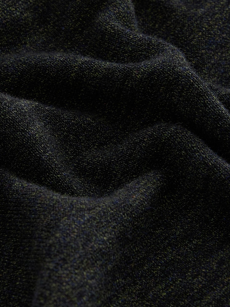 Green Marl Crew Neck Regular Mock Shirt Jumper - Image 6 of 7