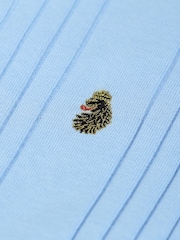 Luke 1977 Blue 100% Cotton Rib Eye Knitted Polo Shirt - Image 7 of 7