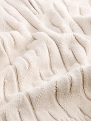 أبيض بيج فاتح - Regular Fit Textured Stitch Jumper with Wool - صورة 5 من 7