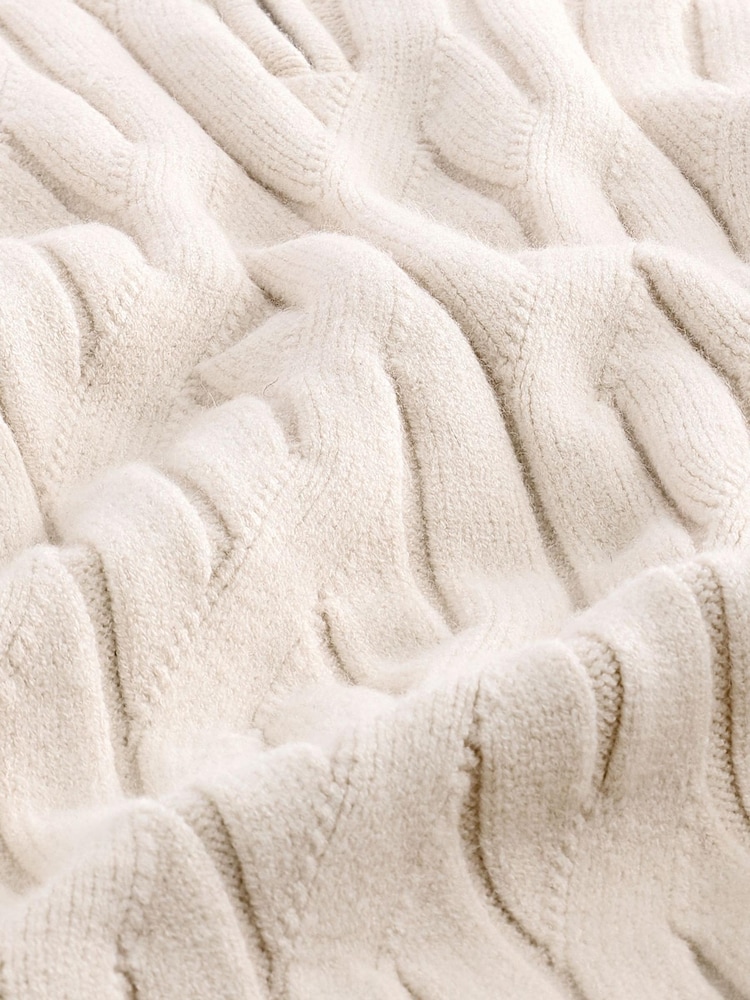 أبيض بيج فاتح - Regular Fit Textured Stitch Jumper with Wool - صورة 7 من 7 أبيض بيج فاتح - Regular Fit Textured Stitch Jumper with Wool - صورة 7 من 7