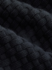 črna - v standardnem krogu Teksturiran pulover s TENCEL-om™ - Slika 8 iz 9