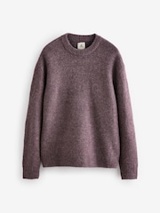 Purple Relaxed Fit Fluffy Textured Crew Jumper - Image 5 of 7