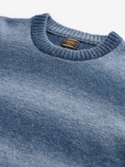 Blue Relaxed Fit Ombre Crew Jumper with Wool - Image 4 of 5