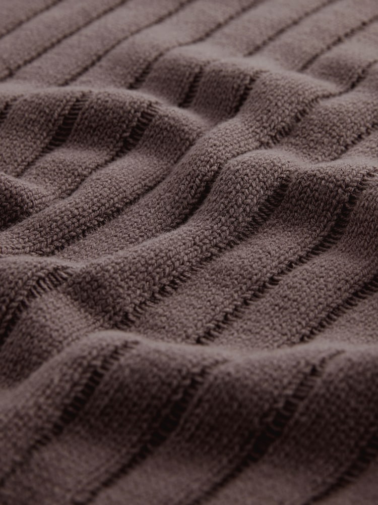 Grey Relaxed Fit Cotton Rich Washed Rib Crew Jumper - Image 7 of 7