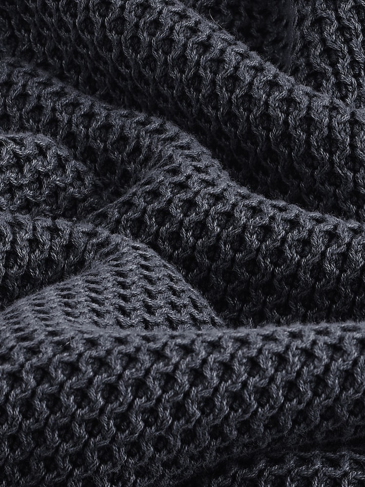 Charcoal Grey Relaxed Fit 100% Cotton Washed Crew Jumper - Image 6 of 6