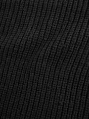 Black Crew Neck Regular Fit Rib Texture Jumper with Wool - Image 7 of 7