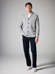siva - v standardnem kroju z vafljasto strukturo Texture Shawl pletena jopa - Slika 2 iz 7