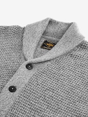 siva - v standardnem kroju z vafljasto strukturo Texture Shawl pletena jopa - Slika 5 iz 7