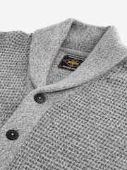siva - v standardnem kroju z vafljasto strukturo Texture Shawl pletena jopa - Slika 6 iz 7