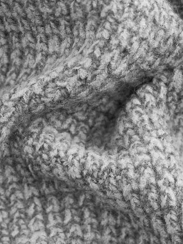 siva - v standardnem kroju z vafljasto strukturo Texture Shawl pletena jopa - Slika 7 iz 7