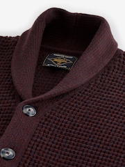 Čokoladno rjava - v standardnem kroju z vafljasto strukturo Texture Shawl pletena jopa - Slika 7 iz 8