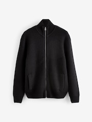 črna - v standardnem kroju Rib pulover with Wool - Slika 6 iz 8
