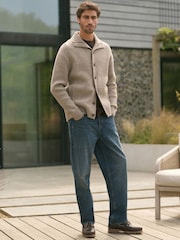 Nevtralno - Relaxed Fit Soft Touch z gumbi po celotni dolžini pulover with Wool - Slika 2 iz 7