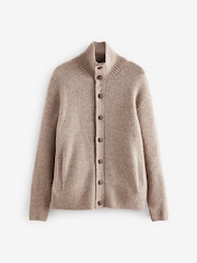 Nevtralno - Relaxed Fit Soft Touch z gumbi po celotni dolžini pulover with Wool - Slika 5 iz 7