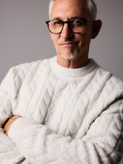 Ecru White Regular Fit Premium Soufflé Crew Jumper with Wool - Image 1 of 7