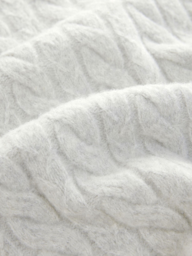 Ecru, Weiß - Soufflé hochwertiger Rundhals-Pullover mit Wolle in normaler Passform - Bild 7 von 7 Ecru, Weiß - Soufflé hochwertiger Rundhals-Pullover mit Wolle in normaler Passform - Bild 7 von 7