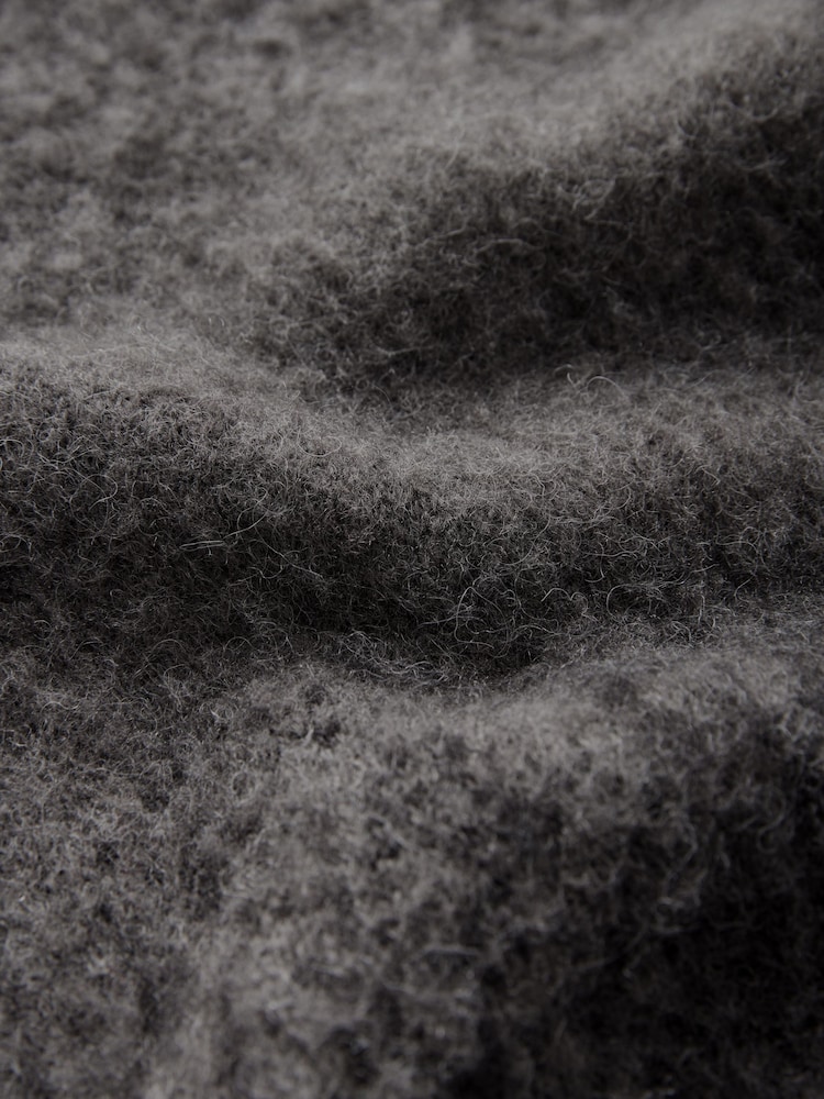 Grey/Black Regular Fit Brushed Ombré Crew Jumper with Wool - Image 9 of 9
