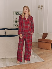 Red Check Matching Family Womens Christmas Flannel 100% Cotton Pyjamas - Image 2 of 10