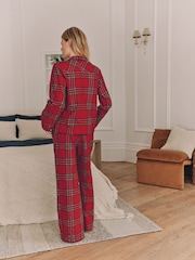 Red Check Matching Family Womens Christmas Flannel 100% Cotton Pyjamas - Image 3 of 10