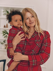 Red Check Matching Family Womens Christmas Flannel 100% Cotton Pyjamas - Image 5 of 10