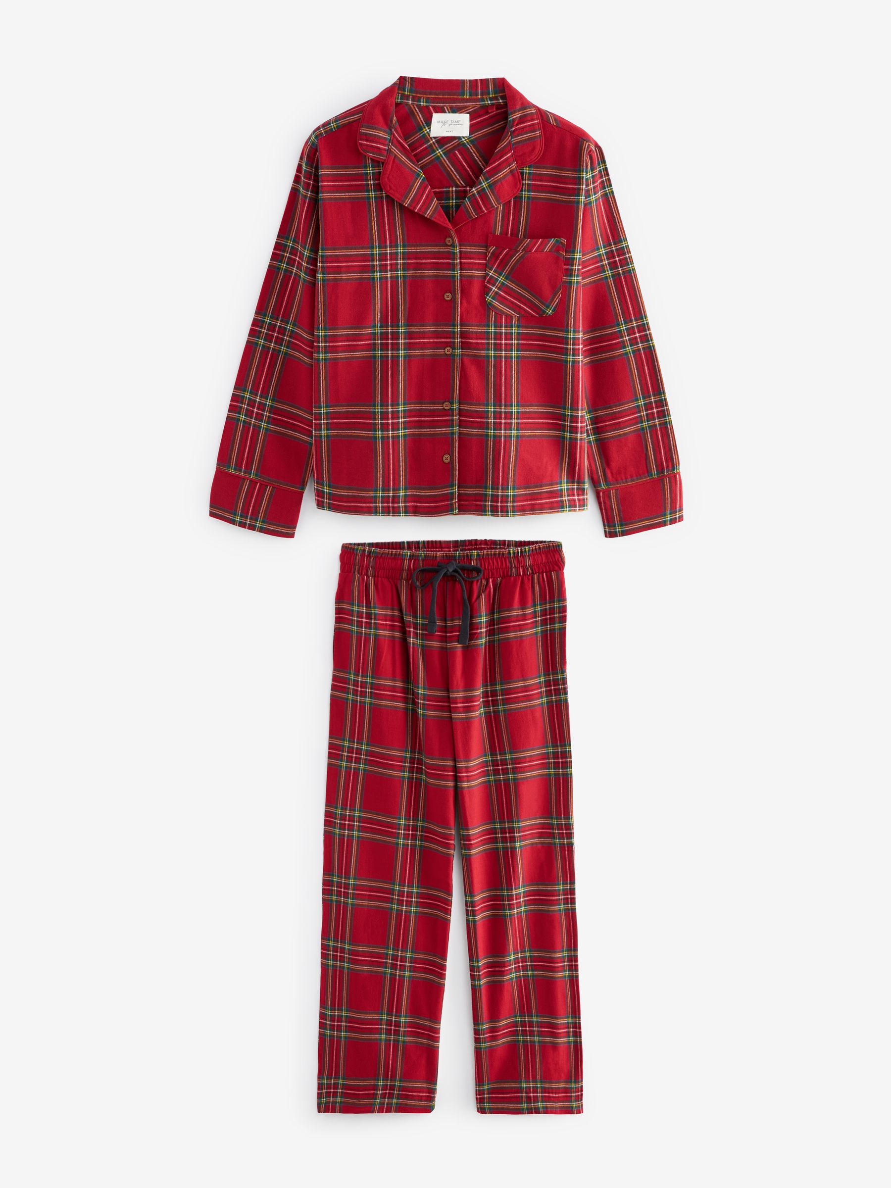 Buy Red Check Matching Family Womens Christmas Flannel 100% Cotton Pyjamas  from Next Lithuania