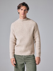 Neutrale Farbe - Premium-Pullover in Relaxed-Fit mit weichem Tragegefühl, Viertelreißverschluss und Wolle - Bild 9 von 10