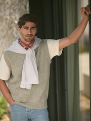 Light Grey Regular Fit Textured Knit Tank with Wool - Image 3 of 6