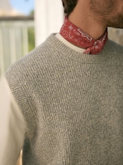 Light Grey Regular Fit Textured Knit Tank with Wool - Image 5 of 6