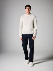 Ecru White Regular Fit Textured Jumper with Wool - Image 2 of 7