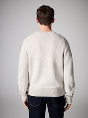 Ecru White Regular Fit Textured Jumper with Wool - Image 3 of 7