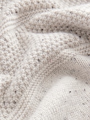 Ecru White Regular Fit Textured Jumper with Wool - Image 6 of 7