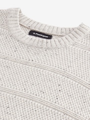Ecru White Regular Fit Textured Jumper with Wool - Image 7 of 7