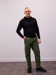Black Regular Fit Knit Hoodie with Wool - Image 2 of 6