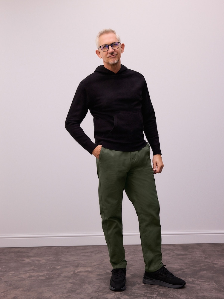 Black Regular Fit Knit Hoodie with Wool - Image 2 of 6