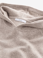 Black Regular Fit Knit Hoodie with Wool - Image 5 of 6