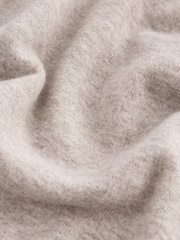 Black Regular Fit Knit Hoodie with Wool - Image 6 of 6