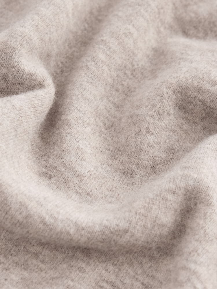 Black Regular Fit Knit Hoodie with Wool - Image 6 of 6