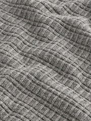 Grey Regular Fit Lambswool Rich Textured Crew Jumper - Image 7 of 7