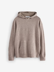 Neutral Regular Fit Knit Hoodie with Wool - Image 6 of 8