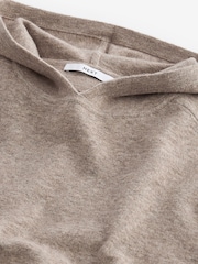 Neutral Regular Fit Knit Hoodie with Wool - Image 7 of 8