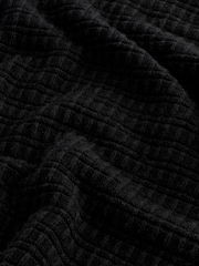 Black Regular Fit Lambswool Rich Textured Crew Jumper - Image 7 of 7