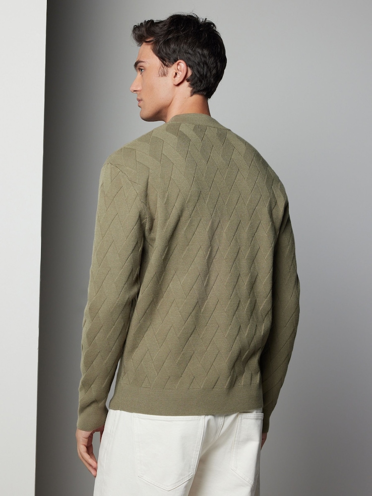 Grün - Premium-Strickpullover mit weicher Textur und Rundhalsausschnitt in normaler Passform - Image 3 of 7