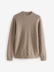 Red/Brown Regular Fit Soft Touch Premium Knitted Texture Crew Jumper - Image 5 of 7